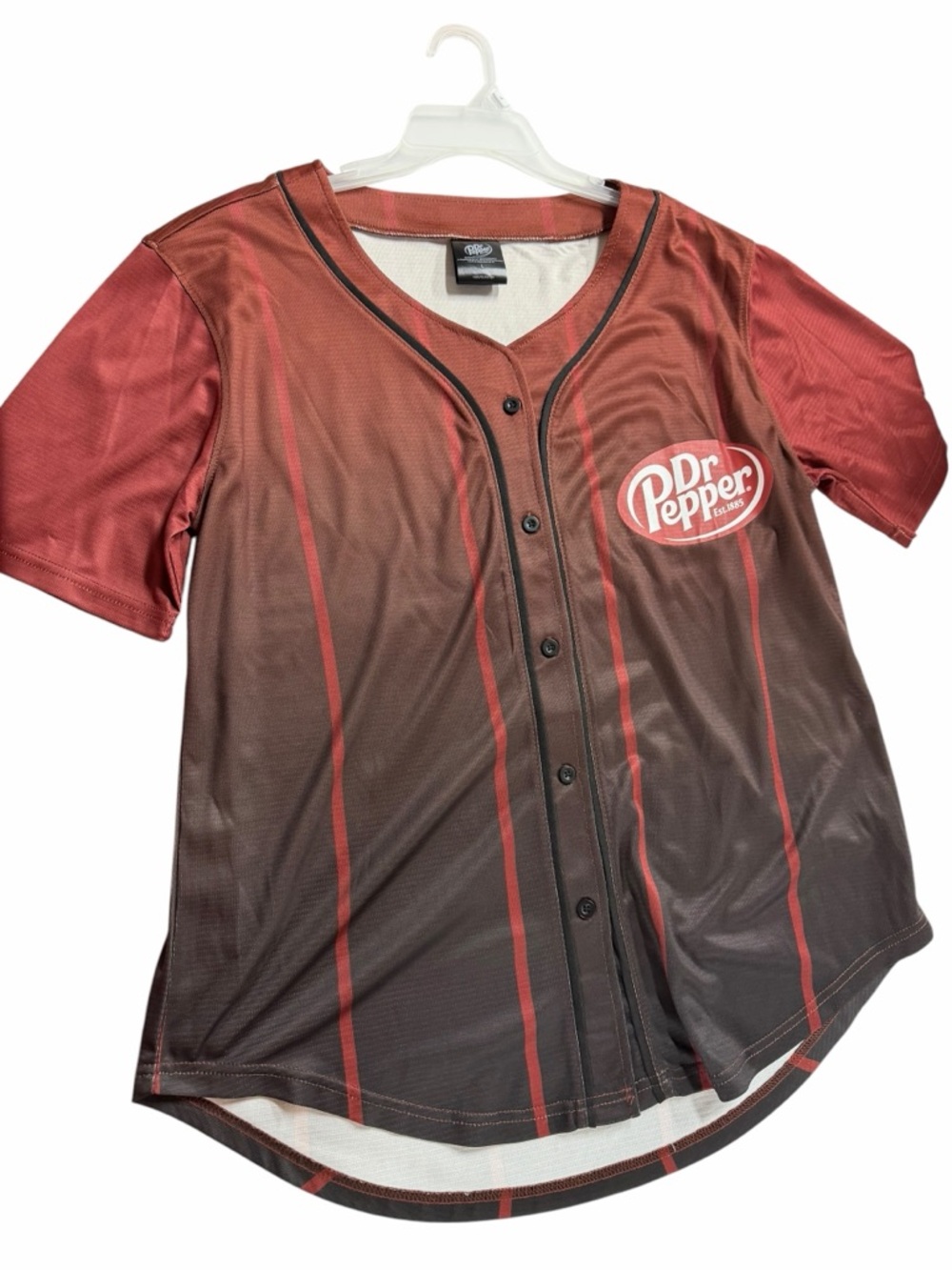 Men’s Dr. Pepper Brown & Red Button-Front Jersey Shirt